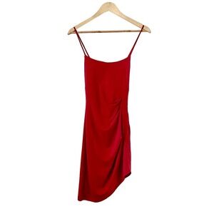 City Studio Women's Red Scarlet Y2K Dress Asymmetrical Hem Open Back Size Small